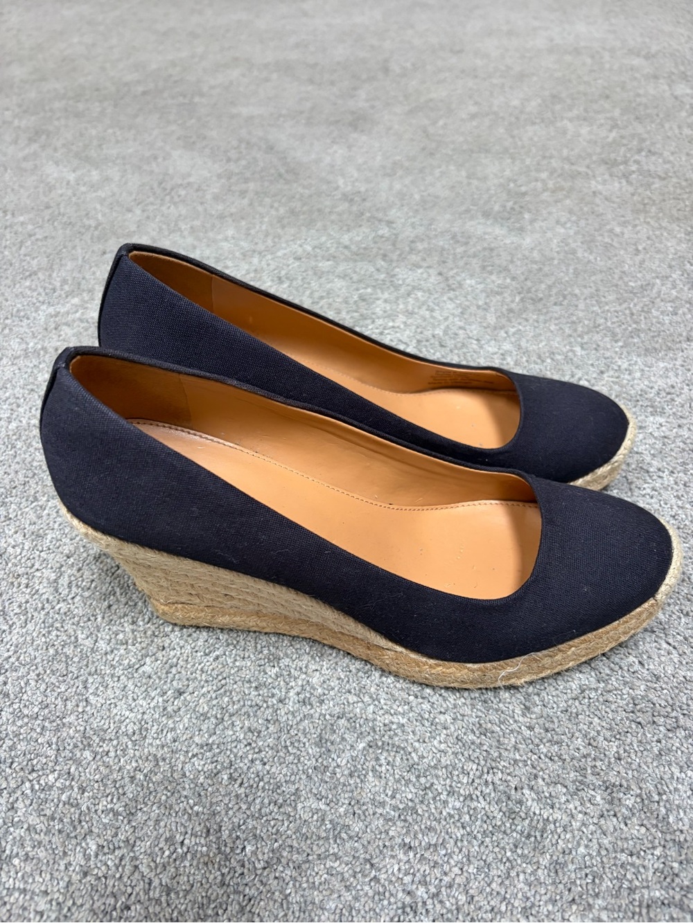 J.Crew navy canvas espadrille wedges